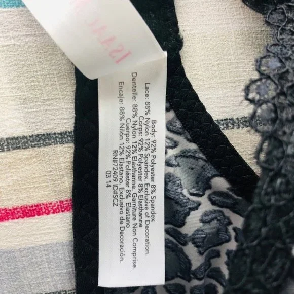Isaac Mizrahi Balconette Push-Up Bra Animal Print Lace Trim Size 34C NWT - Picture 13 of 15